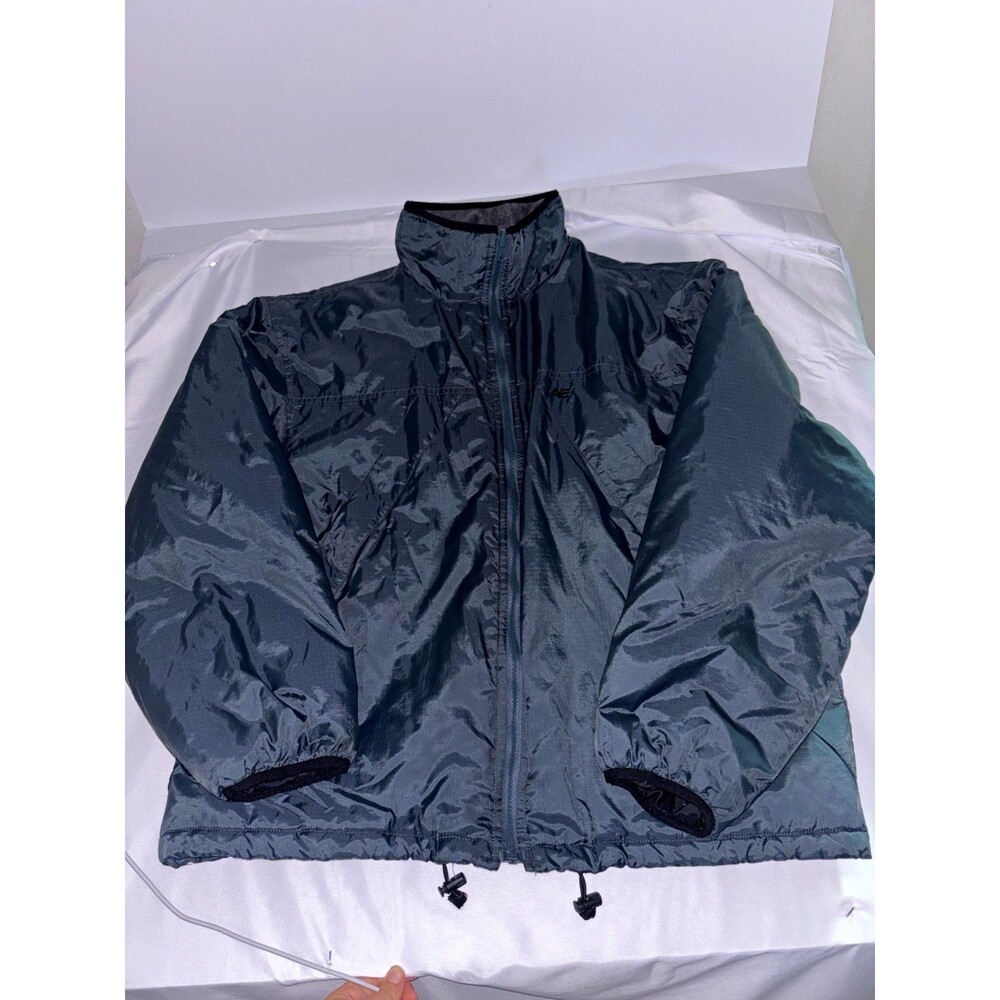 Vintage American Eagle Men's XL Blue Insulated Full-Zip Windbreaker Jacket Y2K